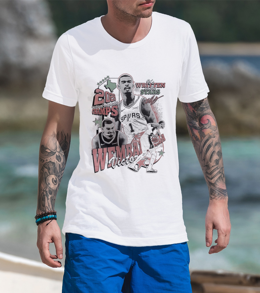 It's Written In The Stars Alien Victor Wembanyama 2026 Champs San Antonio Spurs NBA T-Shirt