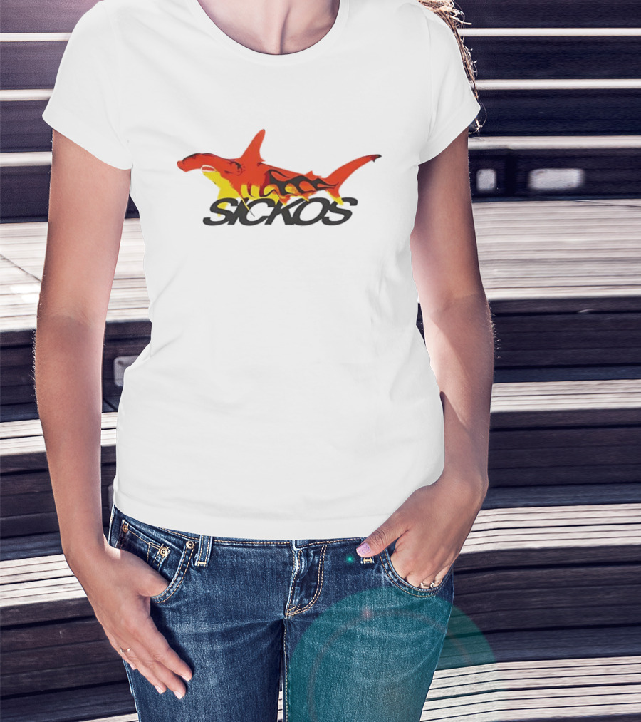 Sickos Hammerhead Shark Est 2021 Hood River OR Cotton Ocean Predator T-Shirt