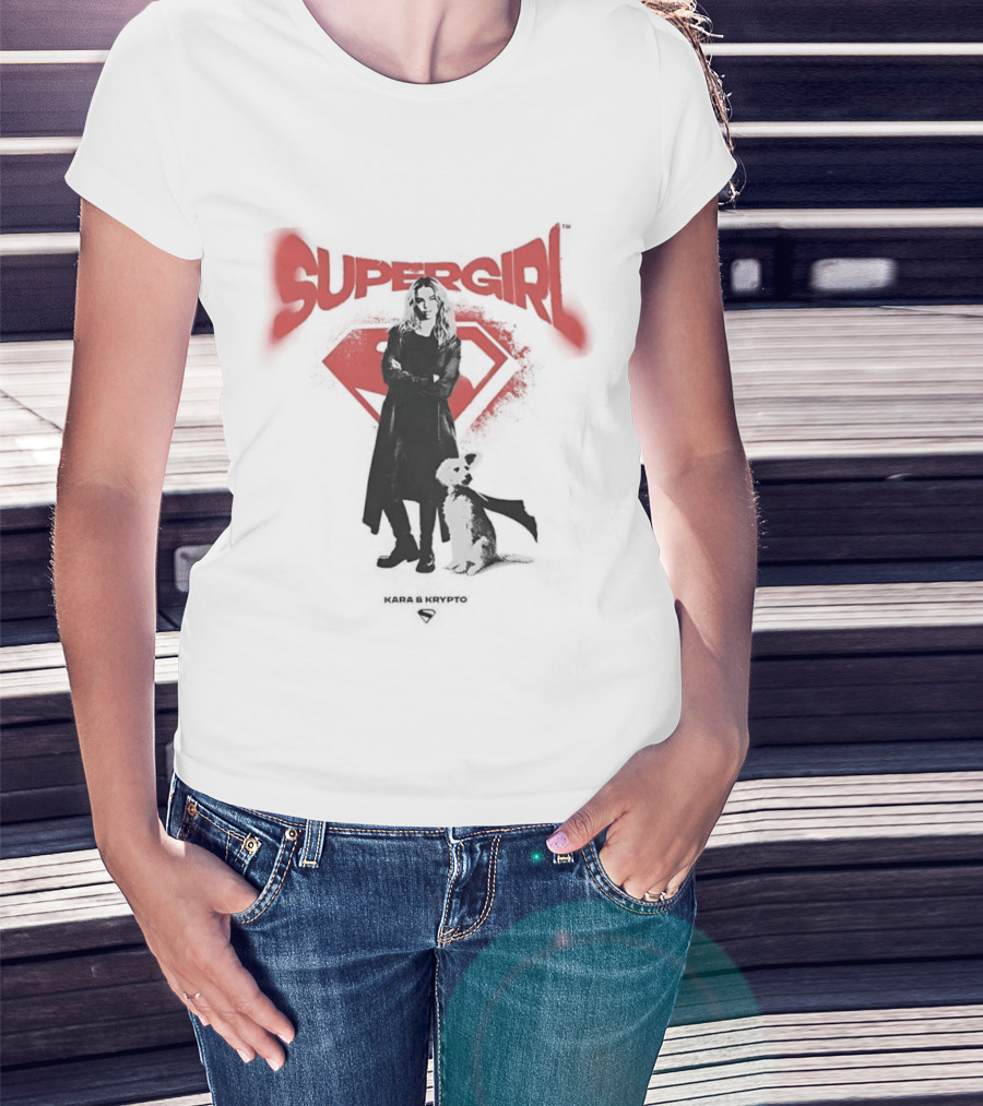 Supergirl Kara And Krypto Superman Shield DC Comics T-Shirt