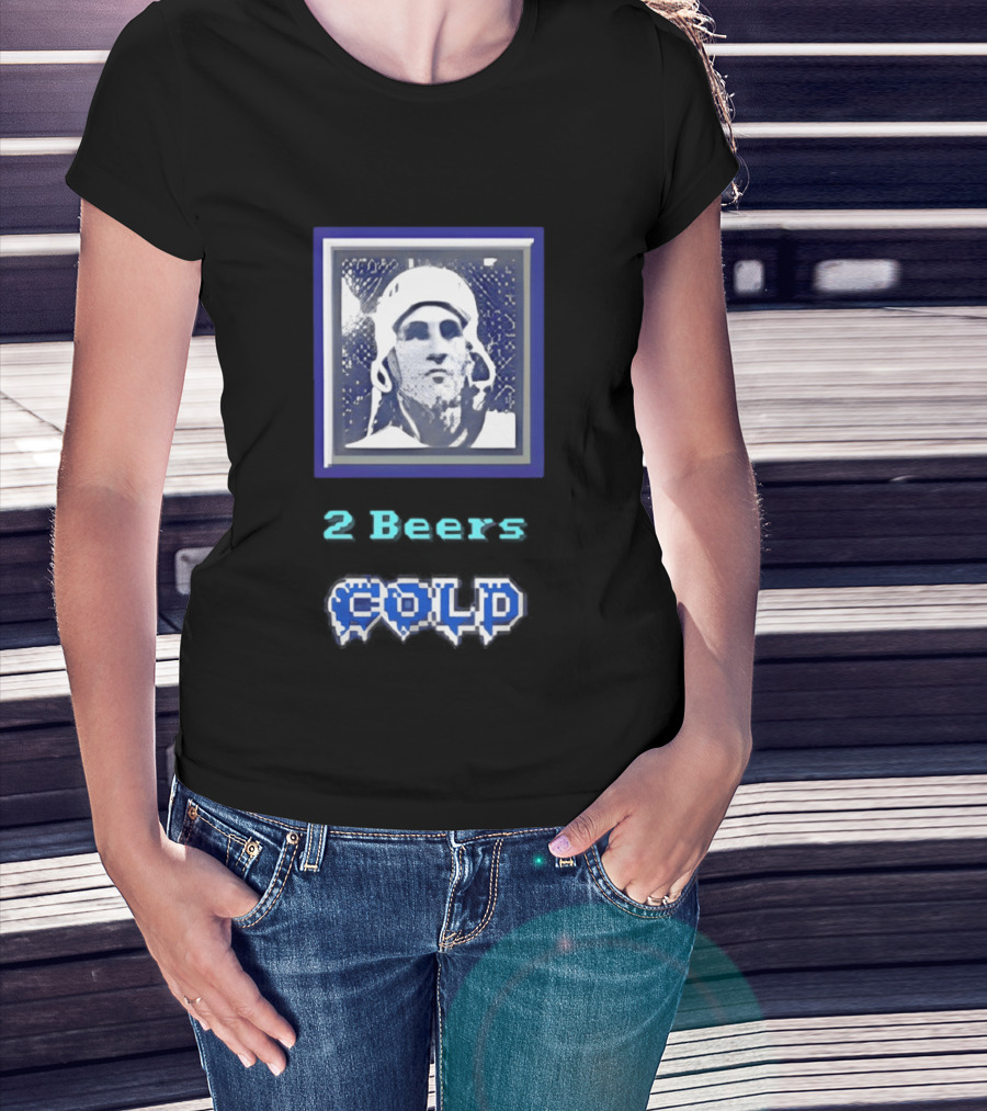 2 Beers Cold NHL Hockey Legend Portrait Ice Print T-Shirt
