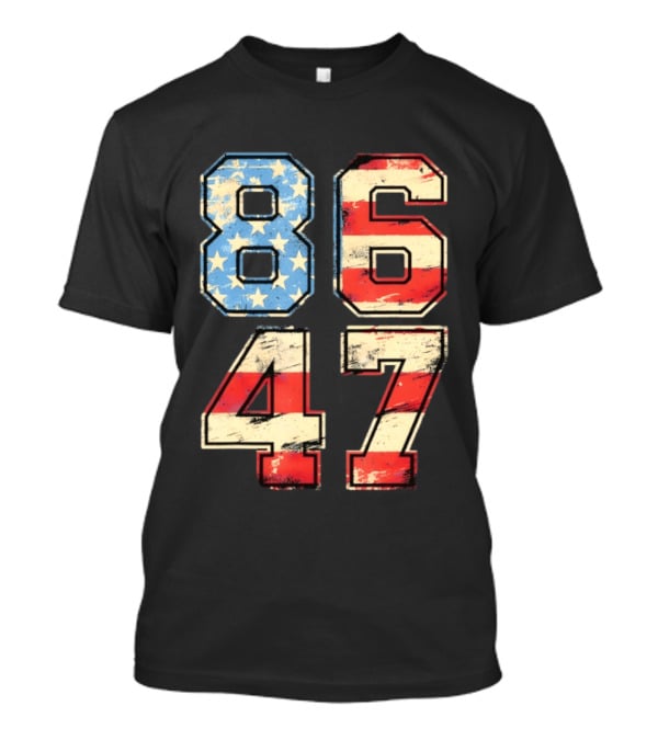 Anti ICE Subtle FDT Democrat 8647 American Flag Numbers T-Shirt