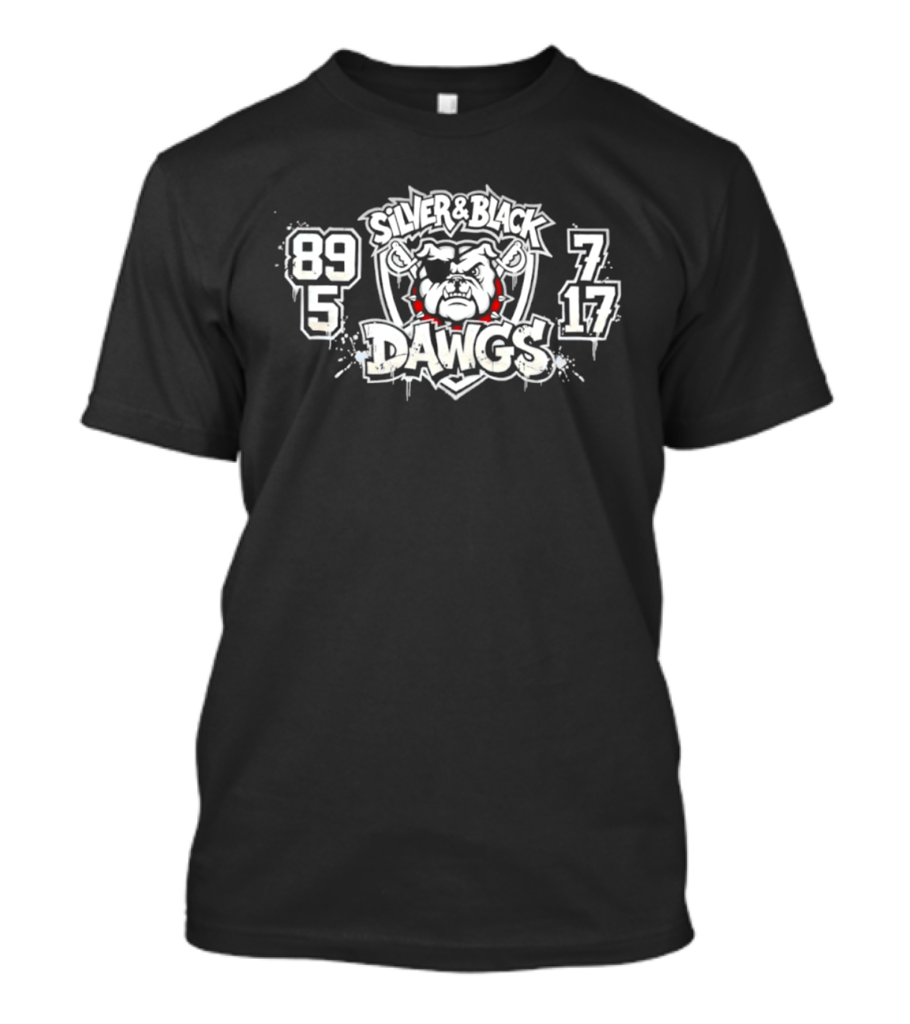 Silver And Black Dawgs 89 5 7 17 Pirate Bulldog T-Shirt