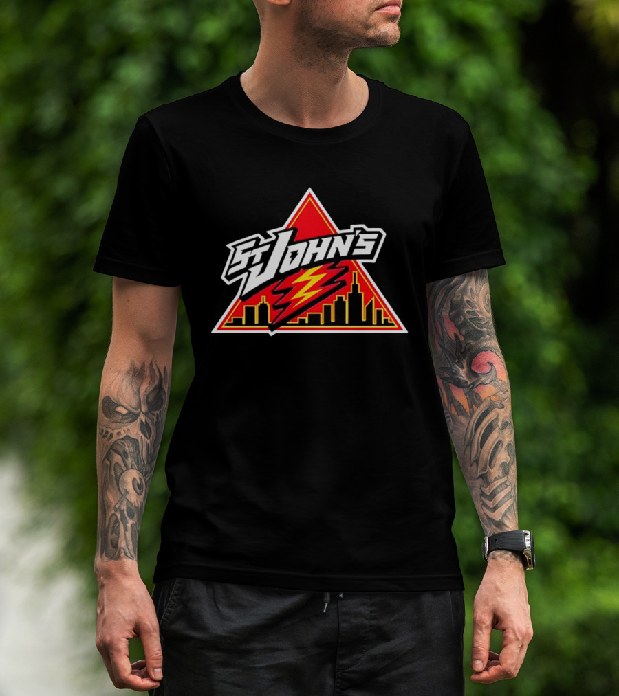 St John's City Skyline Triangle Lightning Bolt T-Shirt