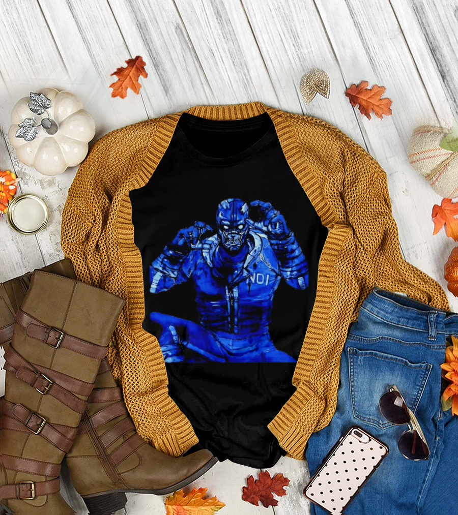 Cyberpunk Demon NDI Blue Warrior T-Shirt