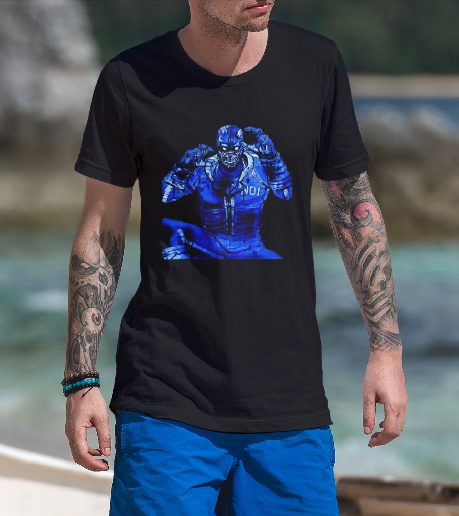 Cyberpunk Demon NDI Blue Warrior T-Shirt