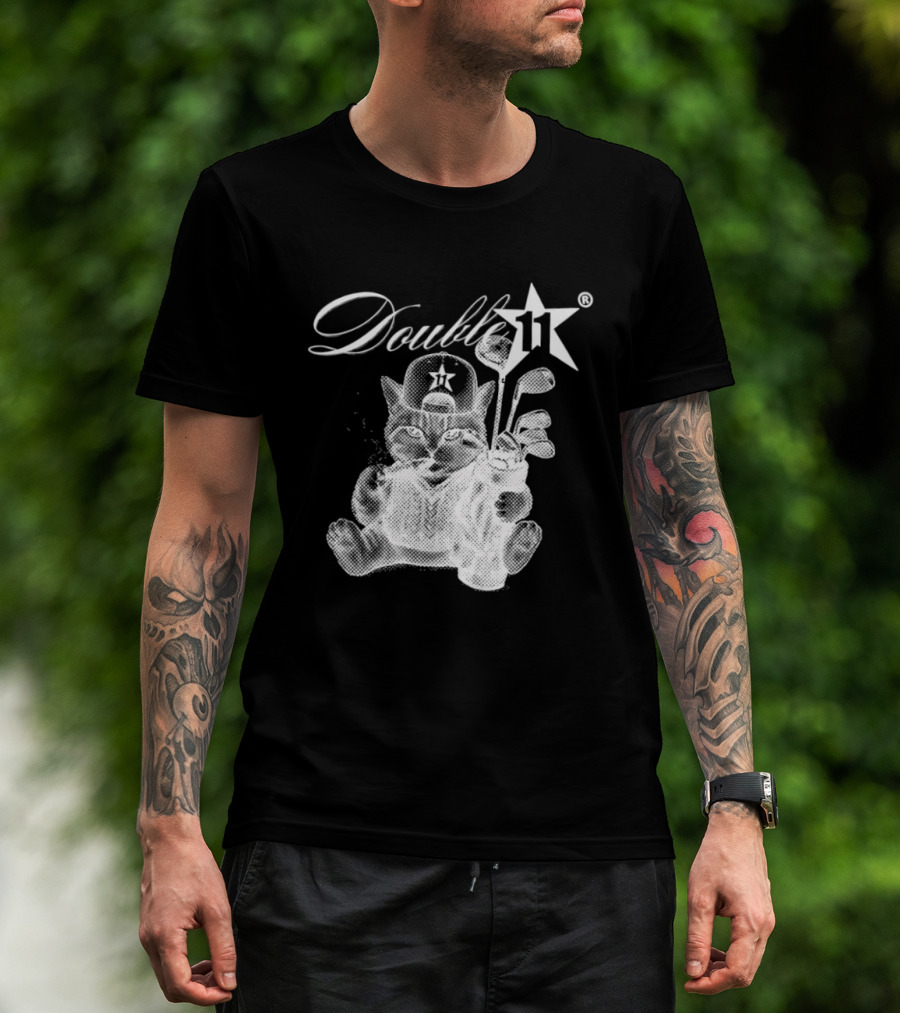 Double 11 Golfing Cat Star Golf Clubs Urban Streetwear 2026 Future T-Shirt