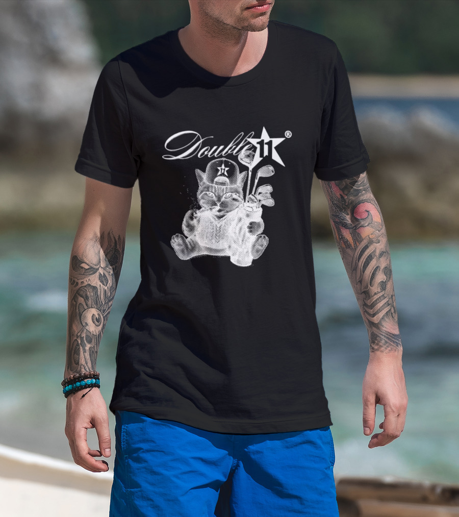 Double 11 Golfing Cat Star Golf Clubs Urban Streetwear 2026 Future T-Shirt