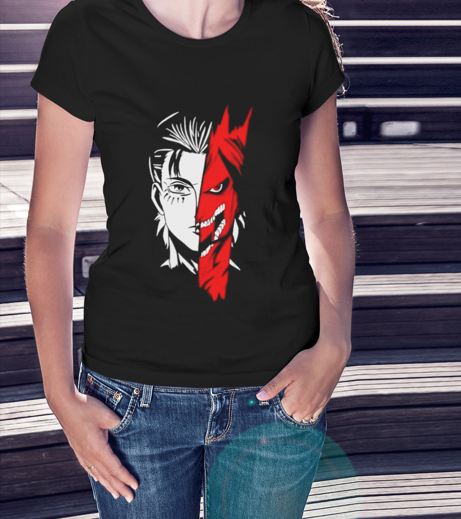Eren Yeager Attack Titan Split Face The Rumbling 2026 Anime Manga T-Shirt