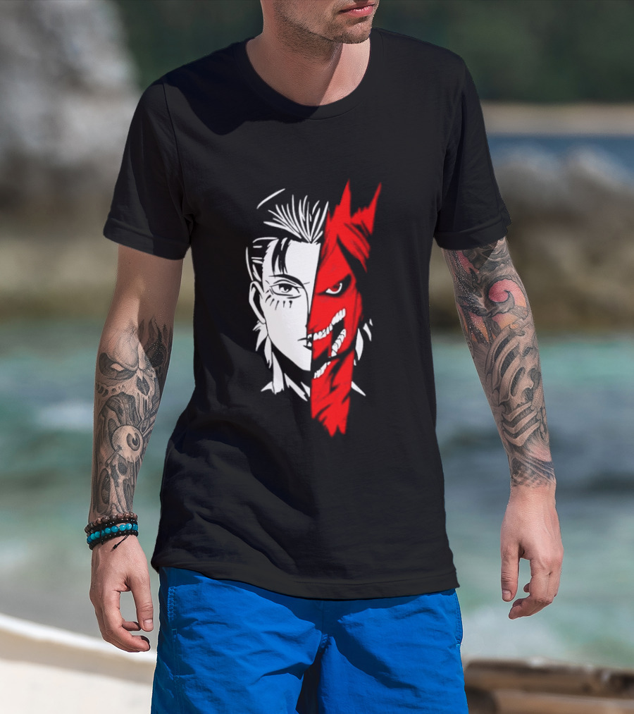 Eren Yeager Attack Titan Split Face The Rumbling 2026 Anime Manga T-Shirt