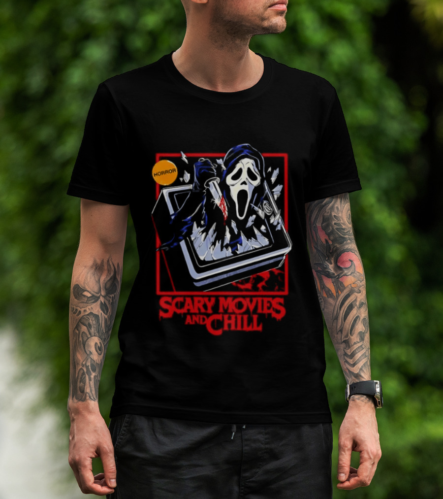 Ghostface Scream Horror Movie Breaking TV Scary Movies And Chill 2026 T-Shirt