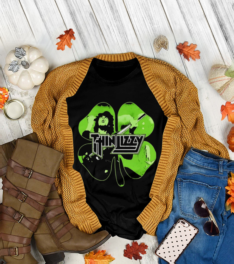 Thin Lizzy Irish Rock Band Green Clover St. Patrick's Day 2026 T-Shirt
