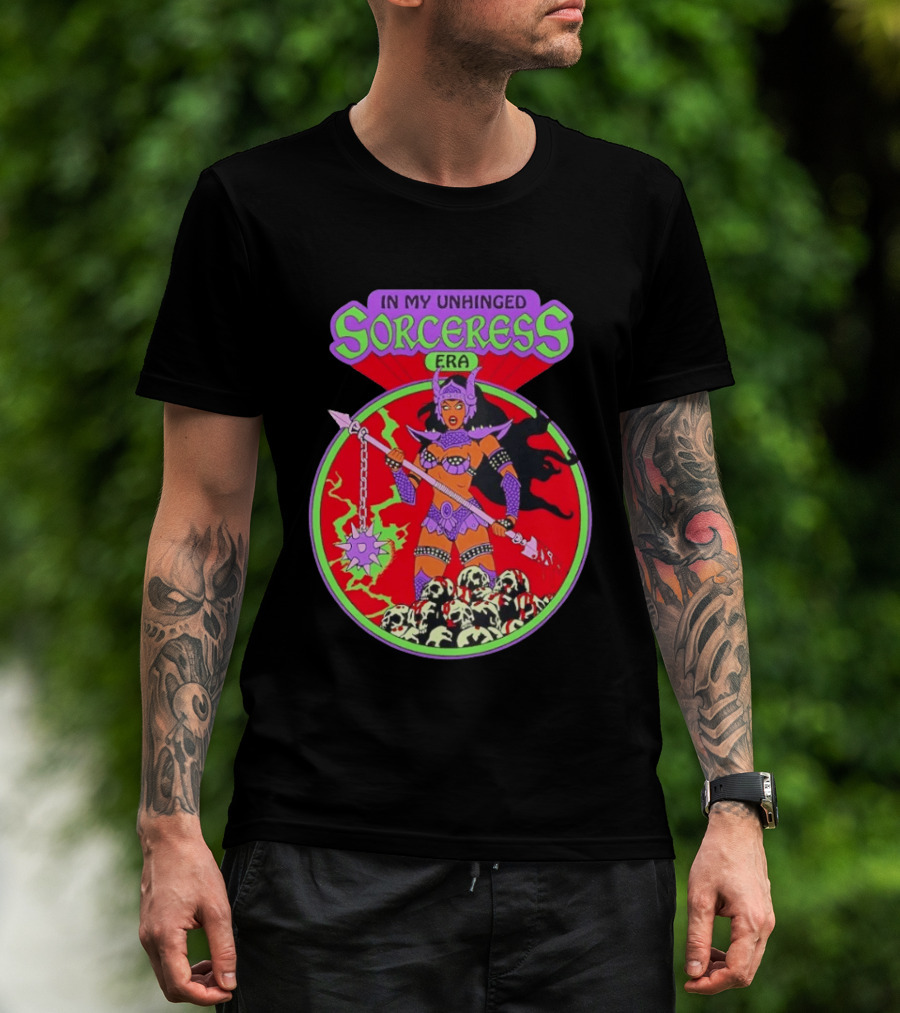 In My Unhinged Sorceress Era Warrior Witch Skulls T-Shirt