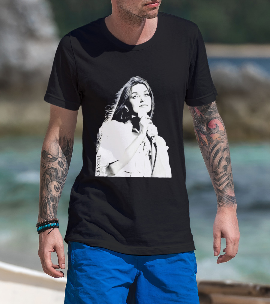 Mick Foley AEW Crystal Gayle Microphone Iconic Singer T-Shirt