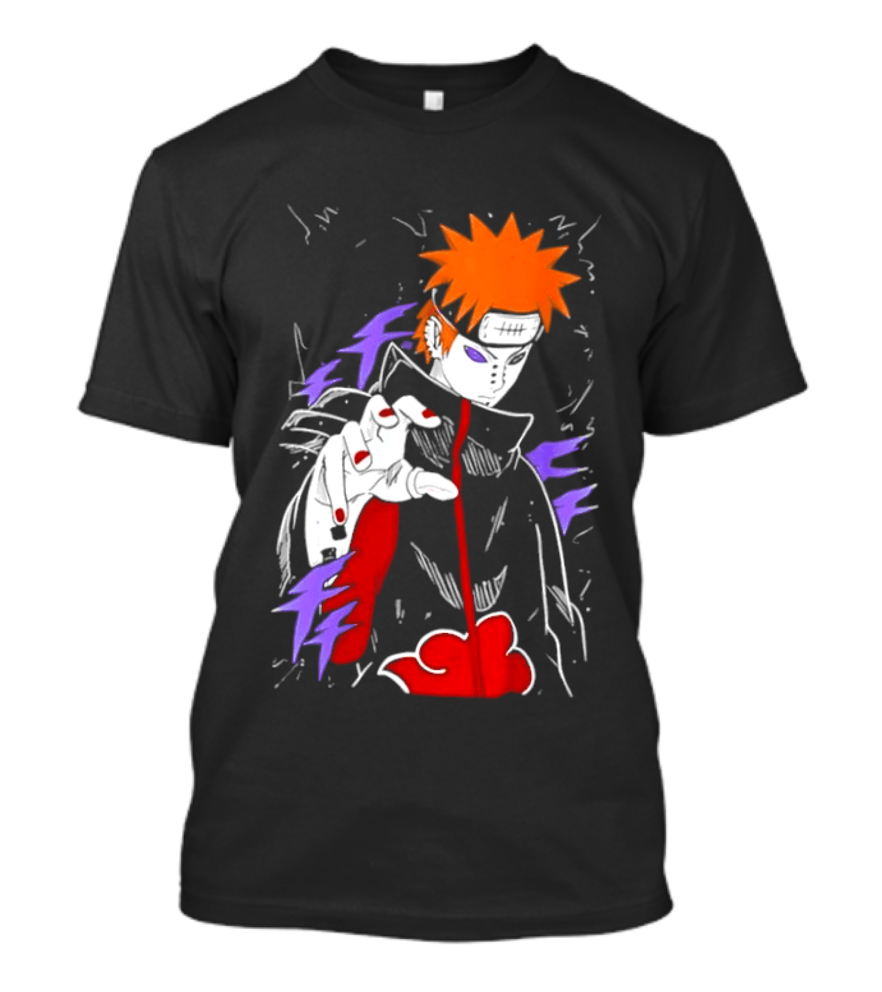 Naruto Shippuden Pain Akatsuki Rinnegan Almighty Push Anime 2026 Trend T-Shirt