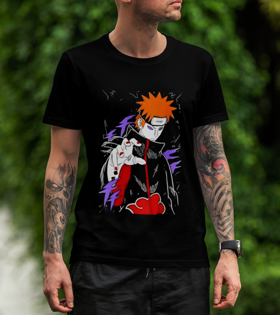 Naruto Shippuden Pain Akatsuki Rinnegan Almighty Push Anime 2026 Trend T-Shirt