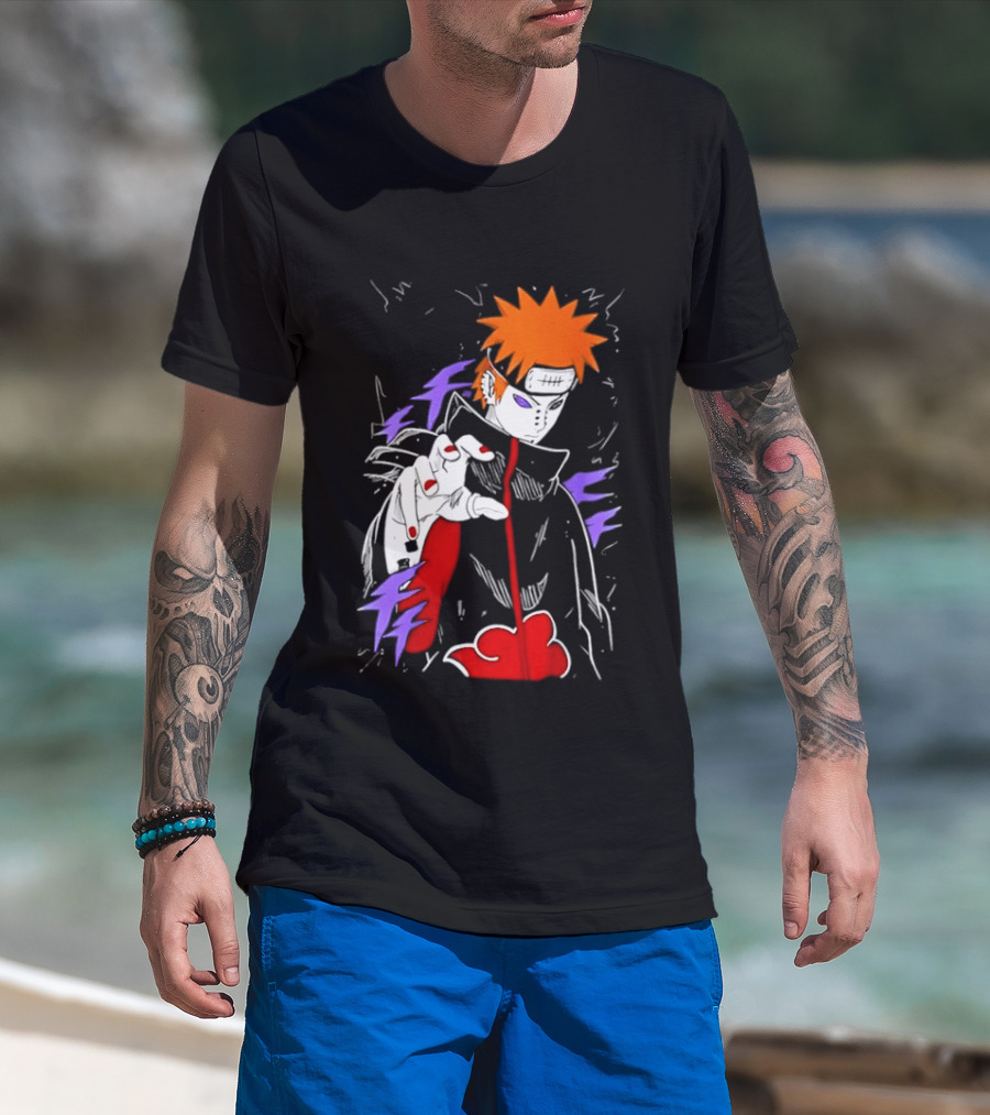 Naruto Shippuden Pain Akatsuki Rinnegan Almighty Push Anime 2026 Trend T-Shirt