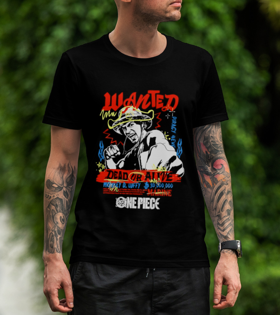 One Piece Monkey D. Luffy Wanted Dead Or Alive 30 Million Berries Bounty Straw Hat Pirate 2026 T-Shirt