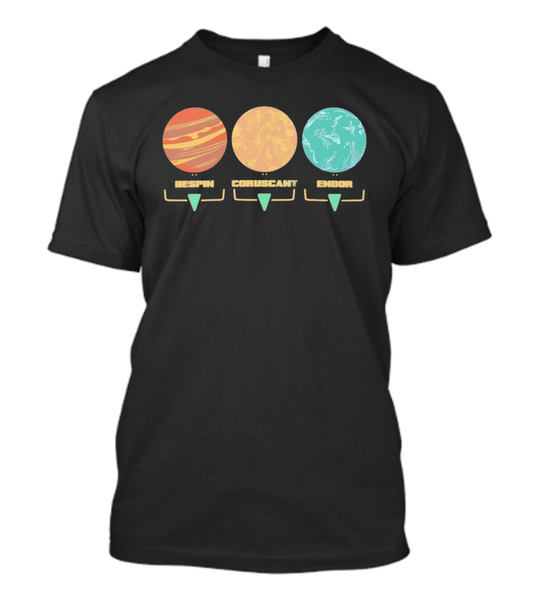 Bespin Coruscant Endor Star Wars Planet T-Shirt