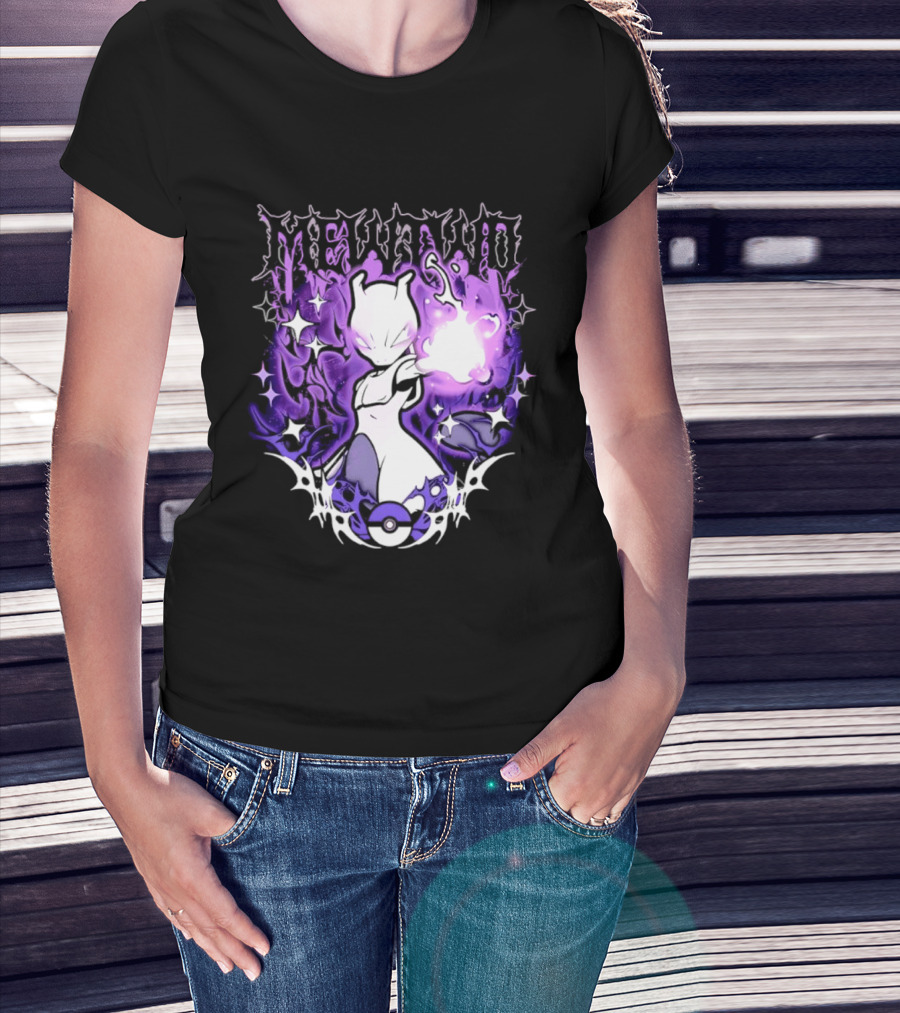Gothic Mewtwo Psychic Legendary Pokemon T-Shirt