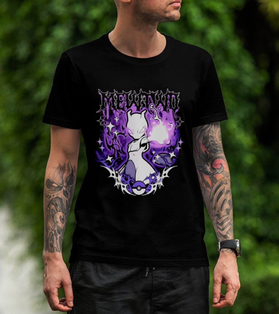 Gothic Mewtwo Psychic Legendary Pokemon T-Shirt