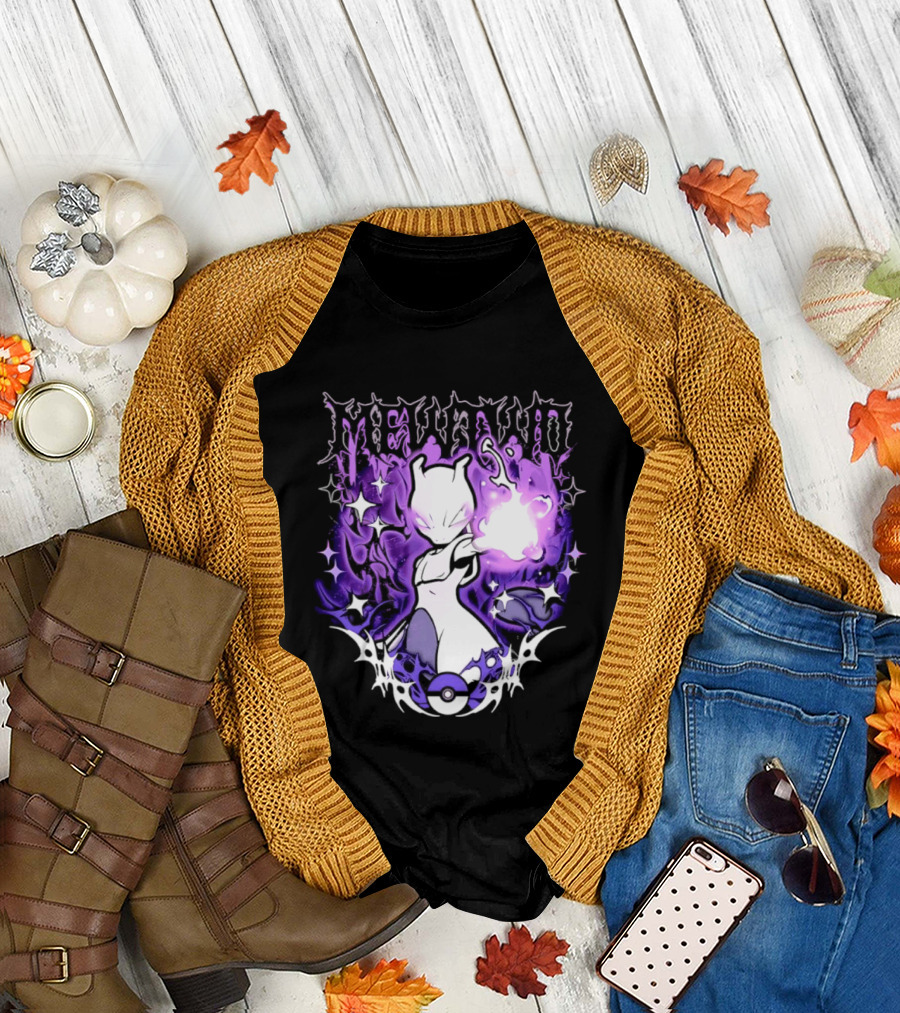 Gothic Mewtwo Psychic Legendary Pokemon T-Shirt