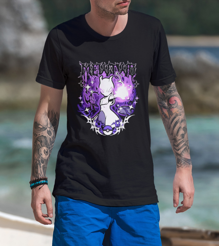 Gothic Mewtwo Psychic Legendary Pokemon T-Shirt