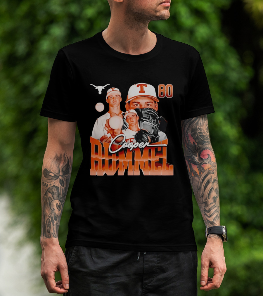 Texas Longhorns Cooper Rummel Baseball Collage 80 T-Shirt