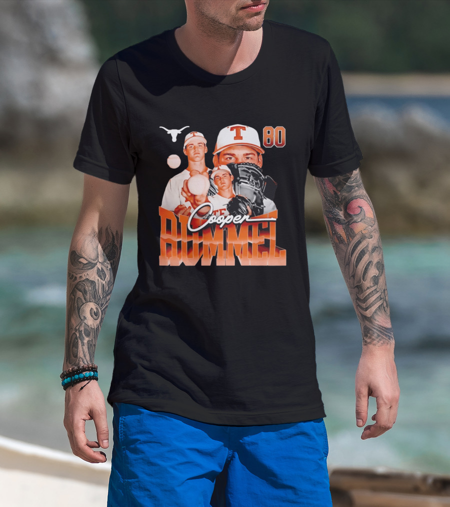 Texas Longhorns Cooper Rummel Baseball Collage 80 T-Shirt