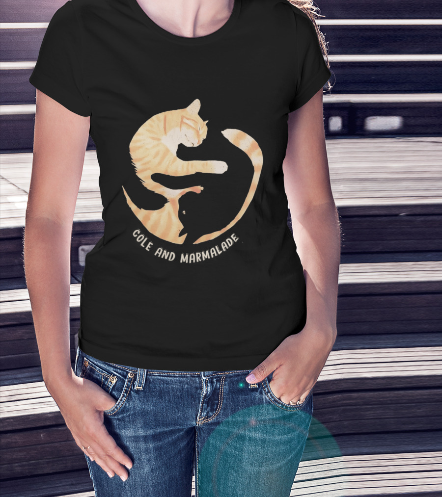 Cole And Marmalade Cats Yin Yang Pet Lovers Circle Harmony T-Shirt