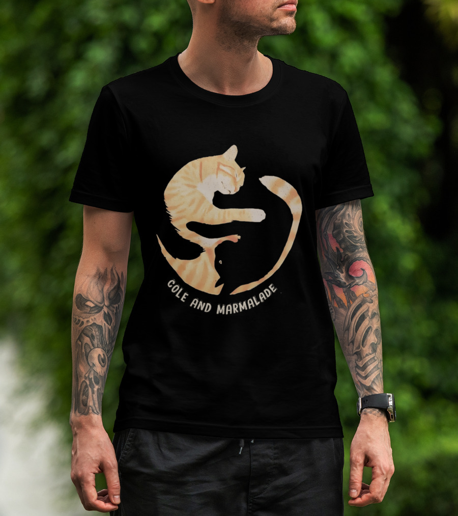 Cole And Marmalade Cats Yin Yang Pet Lovers Circle Harmony T-Shirt