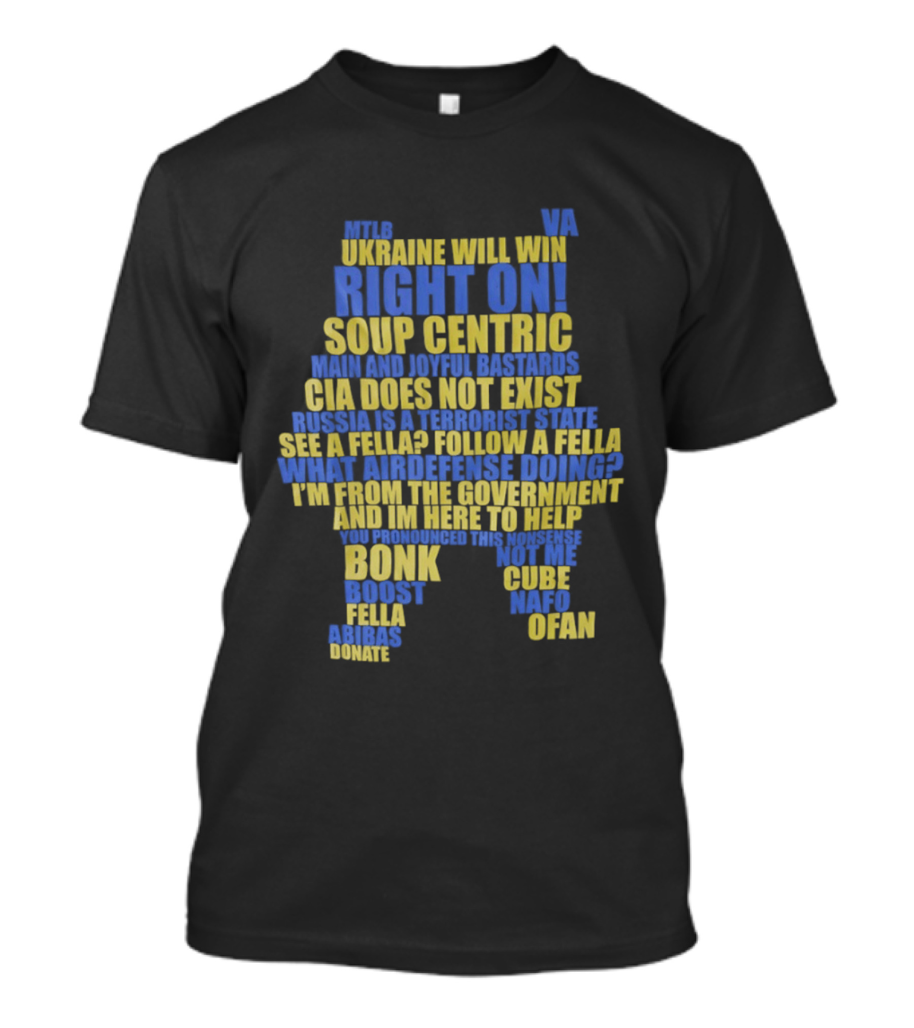 Ukraine NAFO Fella Memes Right On Soup Centric CIA Does Not Exist T-Shirt
