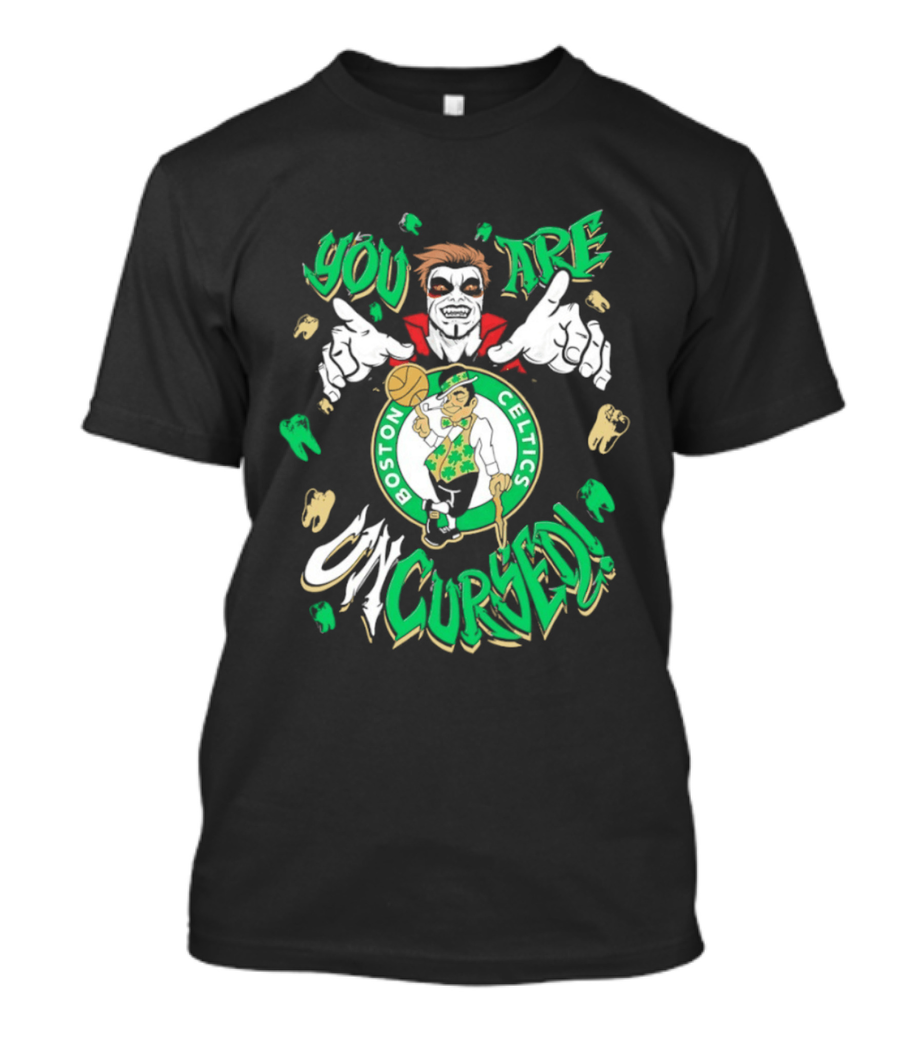 WWE Danhausen X Boston Celtics You Are Uncursed Vampire Horror T-Shirt