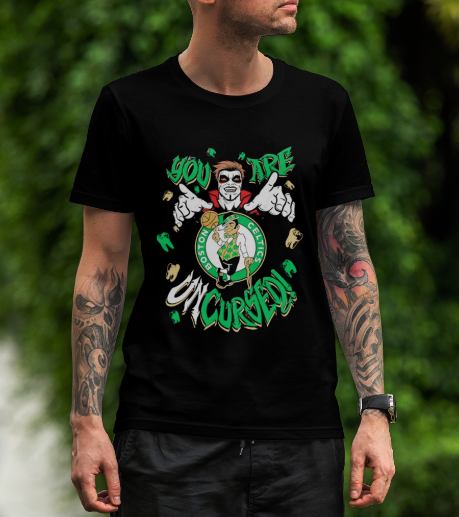 WWE Danhausen X Boston Celtics You Are Uncursed Vampire Horror T-Shirt
