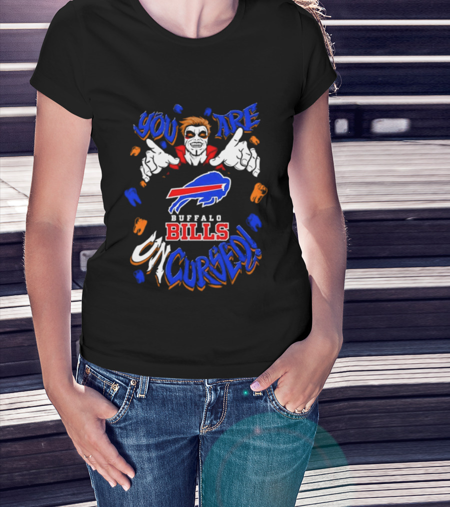 WWE Danhausen X Buffalo Bills You Are Uncursed Halloween Vampire Fangs T-Shirt