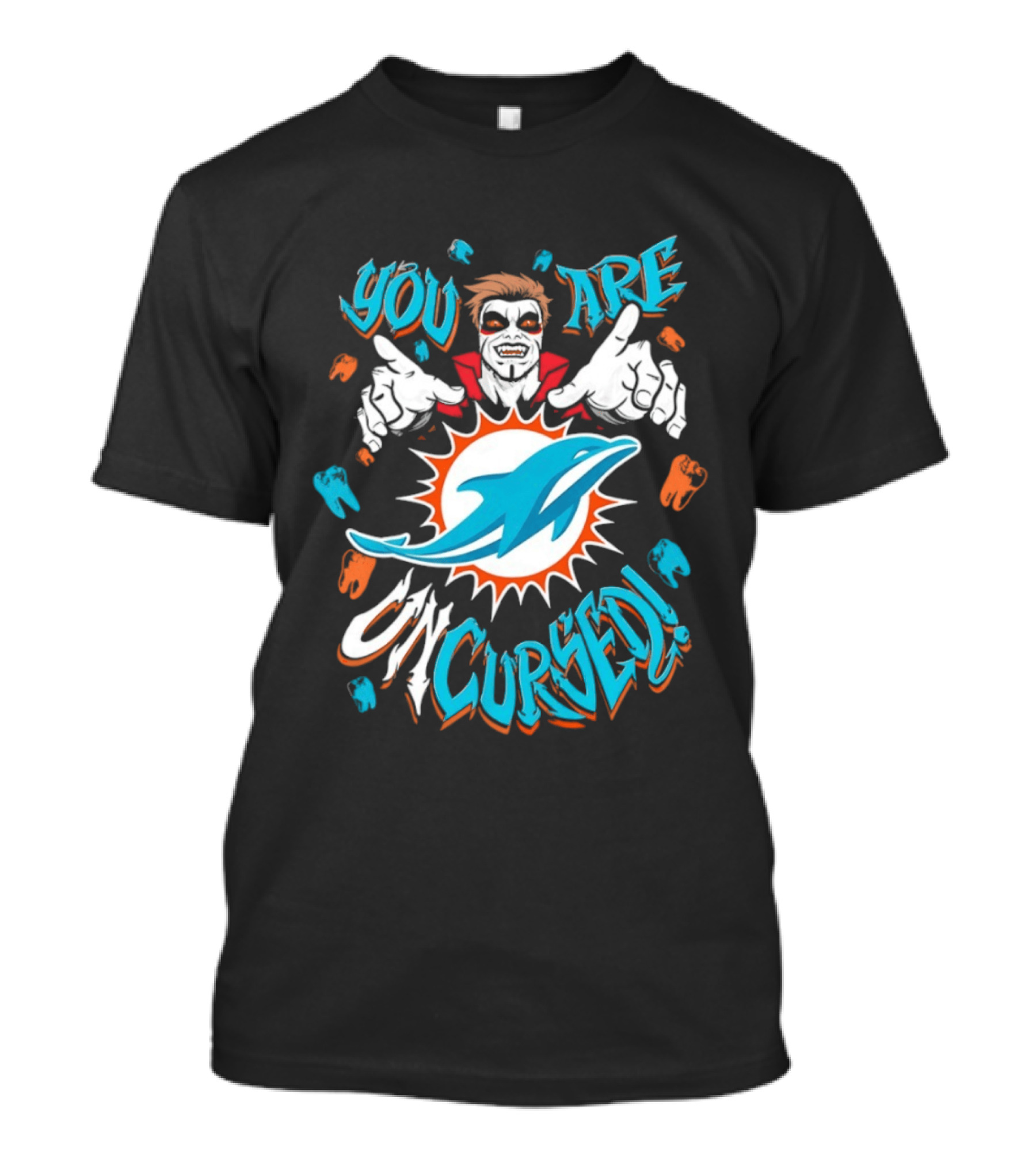 WWE Danhausen Miami Dolphins Collaboration You Are Uncursed T-Shirt