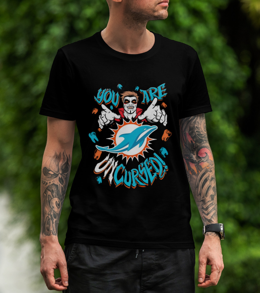 WWE Danhausen Miami Dolphins Collaboration You Are Uncursed T-Shirt