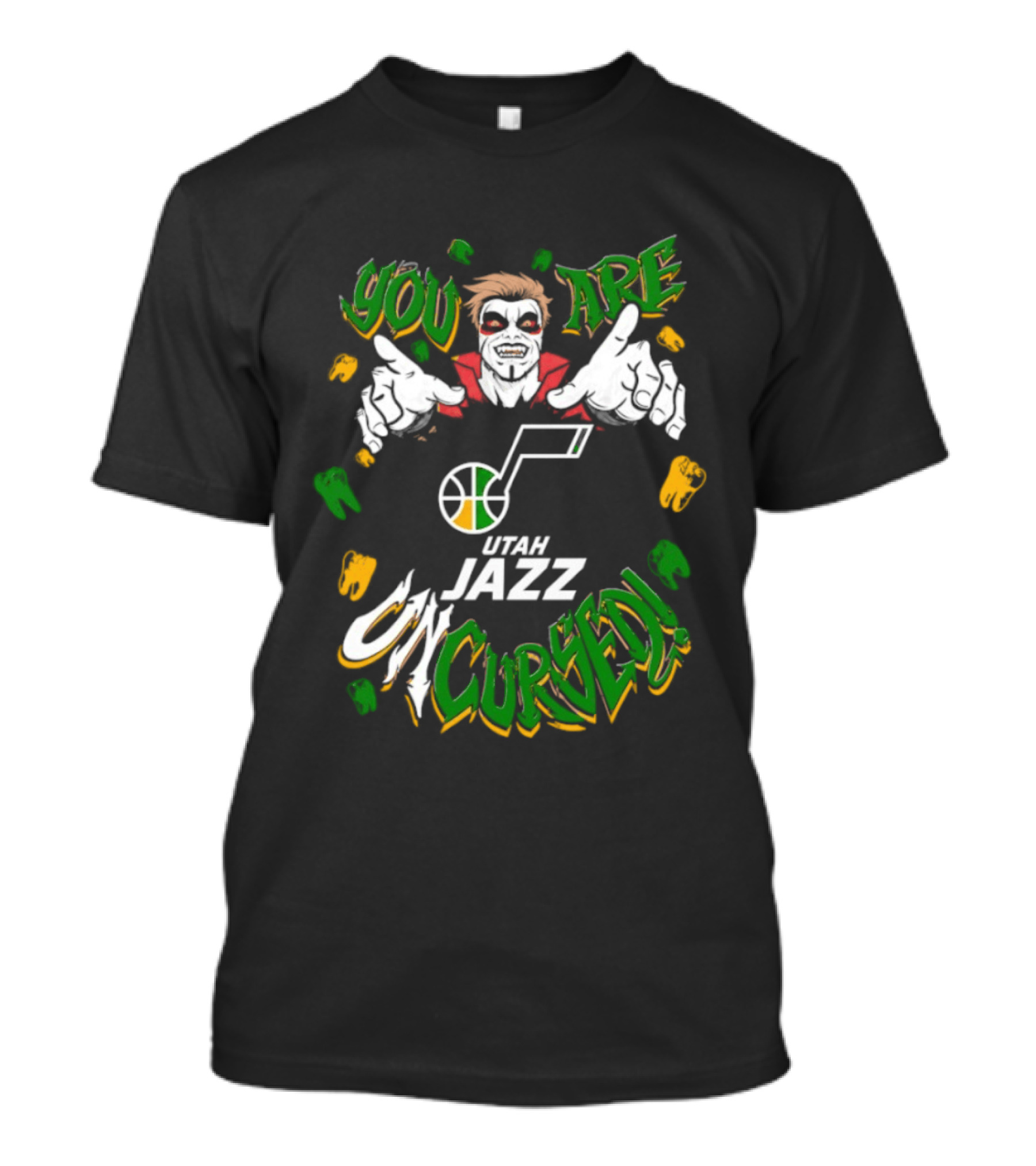 Utah Jazz You Are Uncursed WWE Danhausen Collaboration T-Shirt