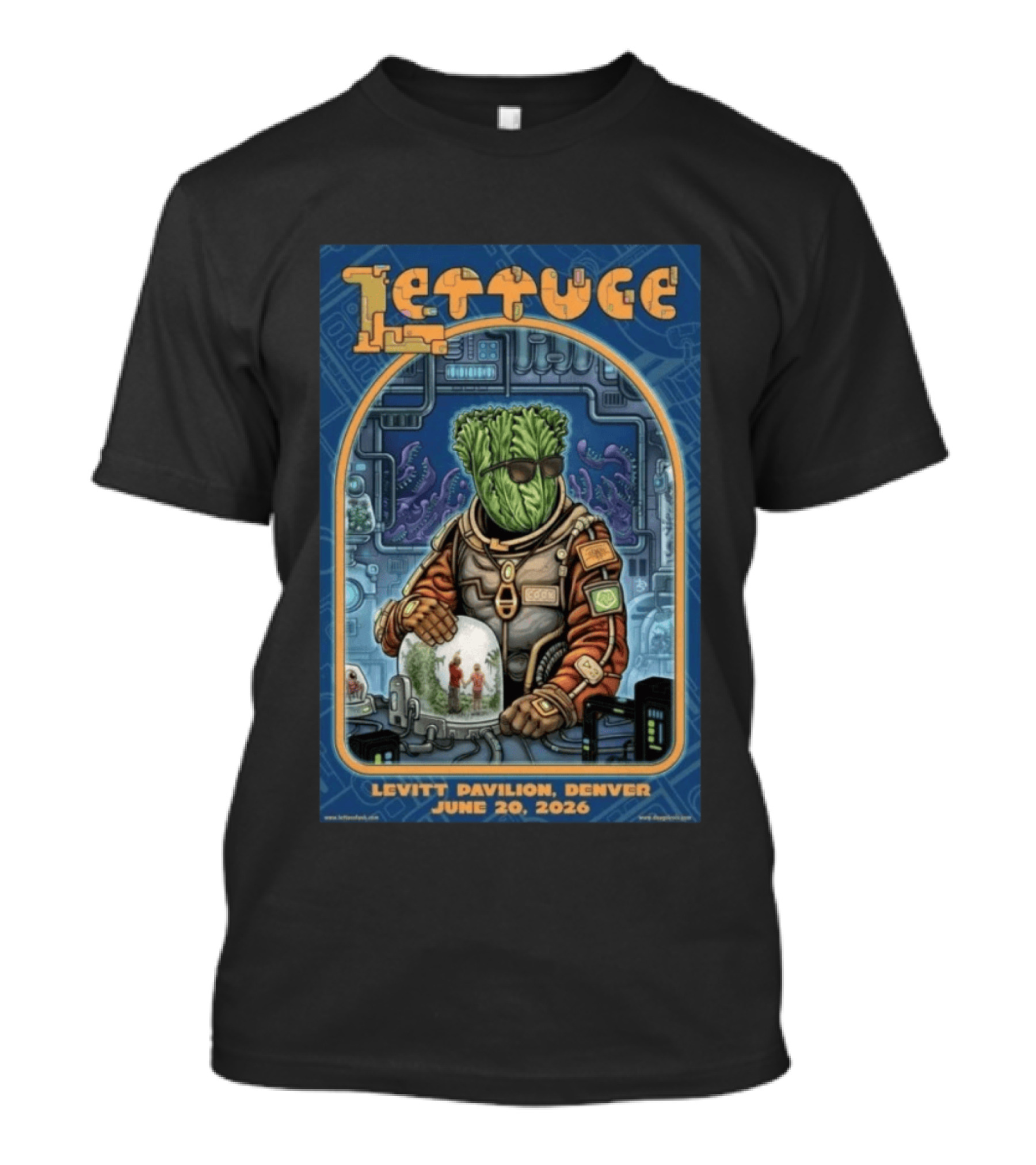 Lettuce Levitt Pavilion Denver June 20 2026 Cosmic Astronaut Scene T-Shirt