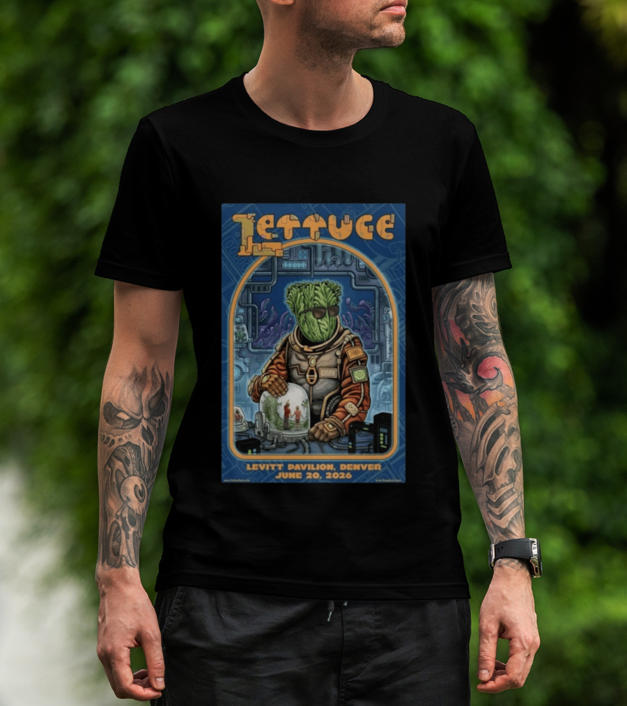Lettuce Levitt Pavilion Denver June 20 2026 Cosmic Astronaut Scene T-Shirt