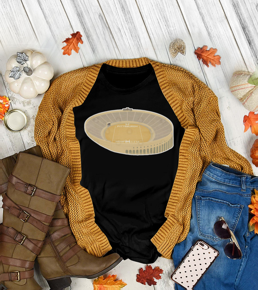 Pittsburgh Historic Football Stadium Architectural T-Shirt