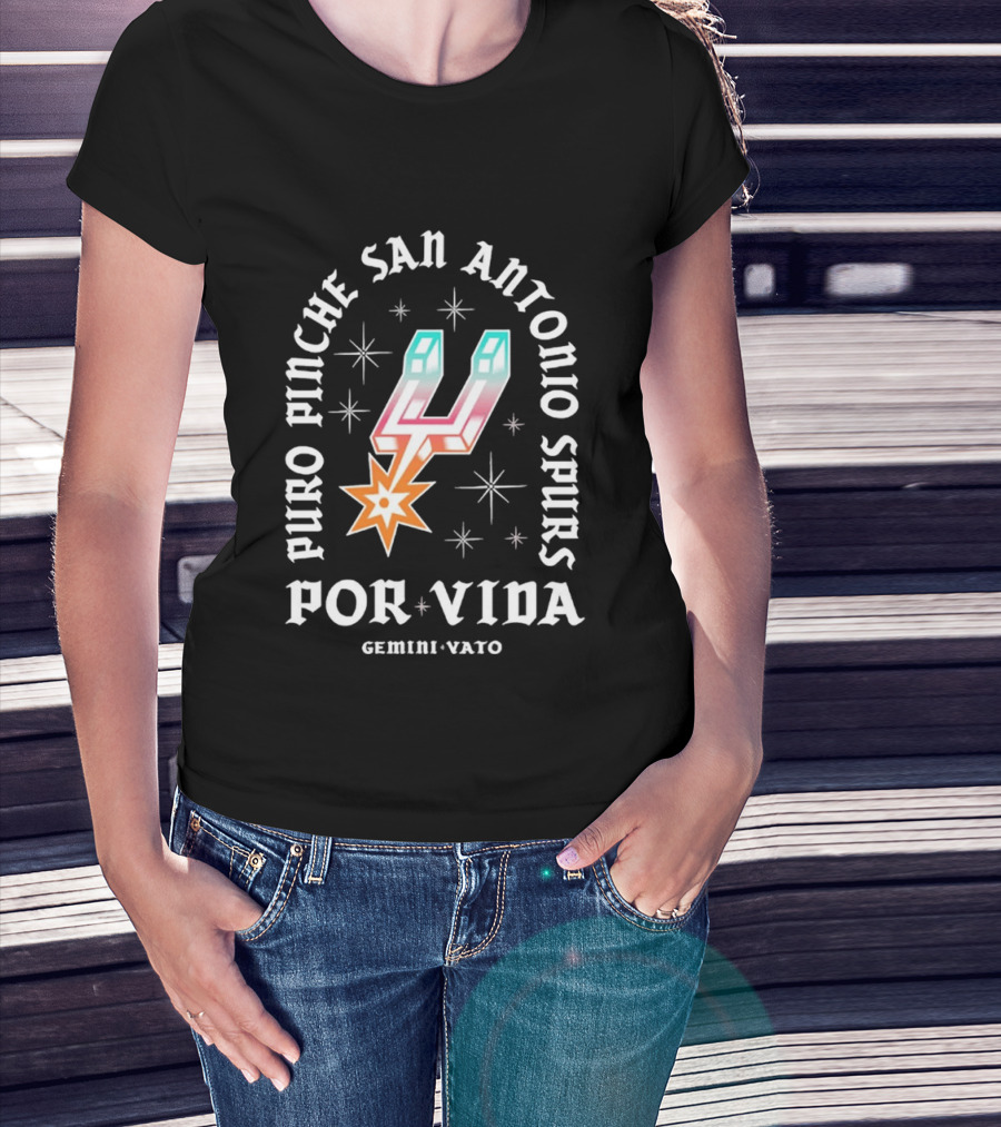 Puro Pinche San Antonio Spurs Por Vida Gemini Vato T-Shirt