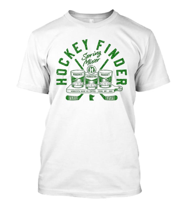 Hockey Finder Spring Mixer With Green Drinks And Sticks T-Shirt