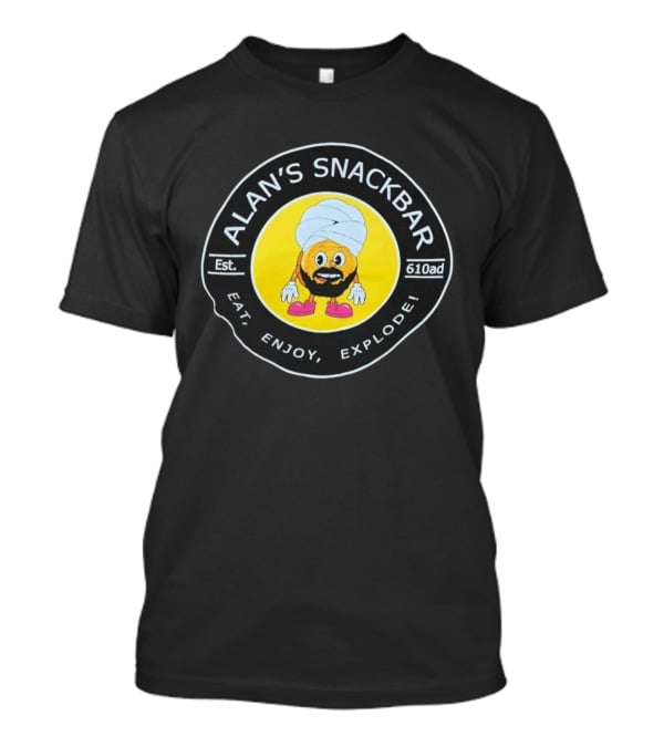 Alan's Snackbar Eat Enjoy Explode Est 610AD Circular T-Shirt