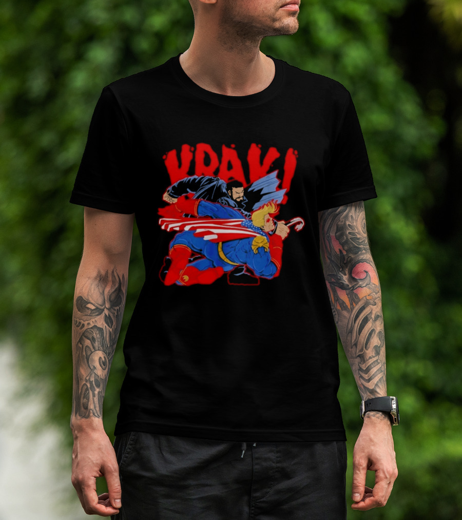 Billy Butcher Punching Homelander VRAK Comic Style Showdown T-Shirt