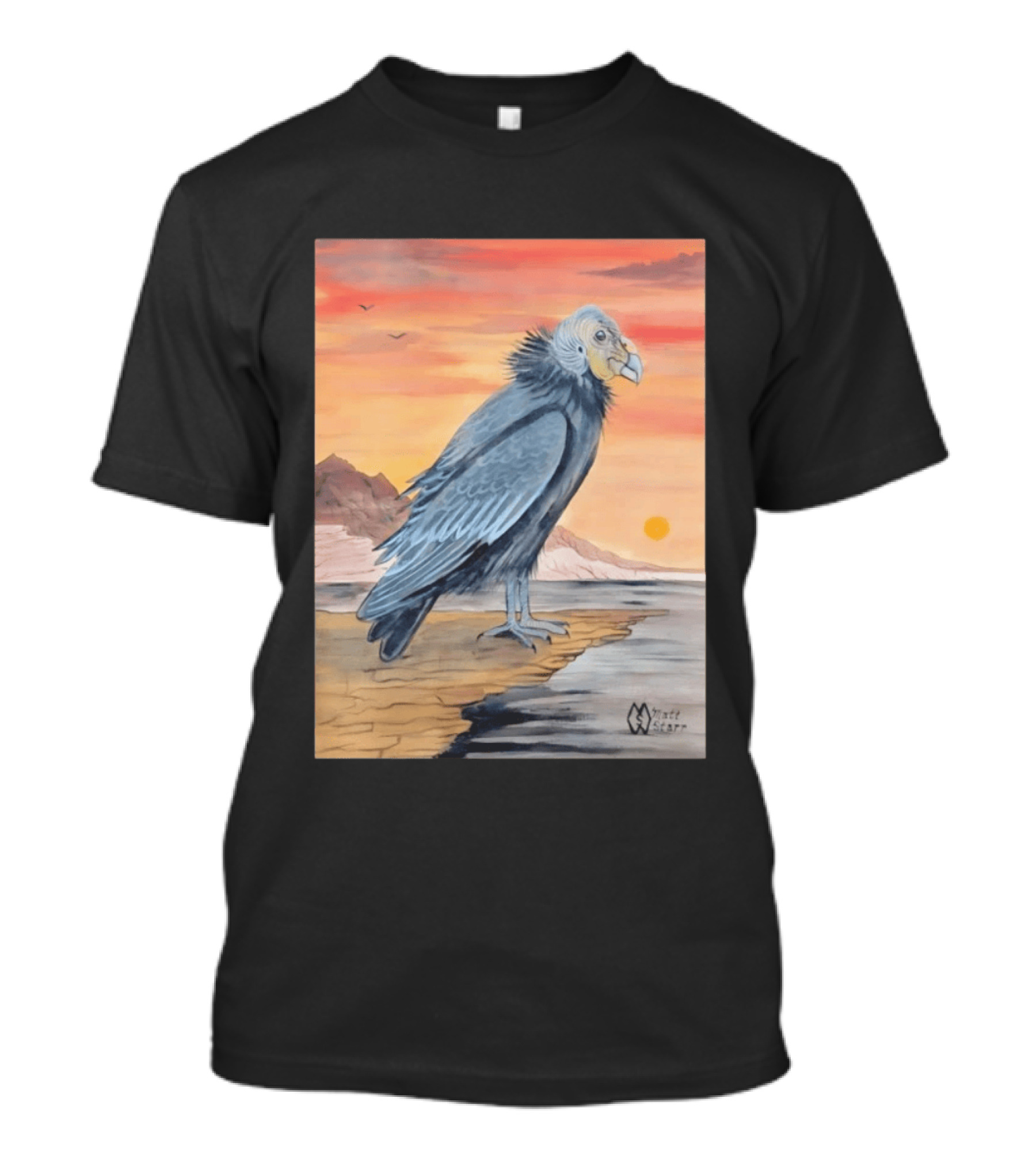 California Condor On Cliff Matt Starr Sunset Scene T-Shirt