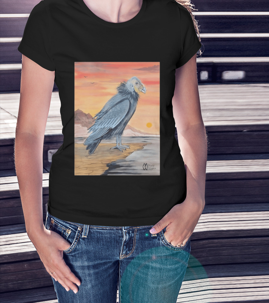 California Condor On Cliff Matt Starr Sunset Scene T-Shirt