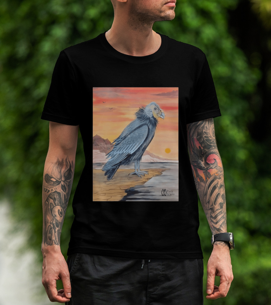 California Condor On Cliff Matt Starr Sunset Scene T-Shirt