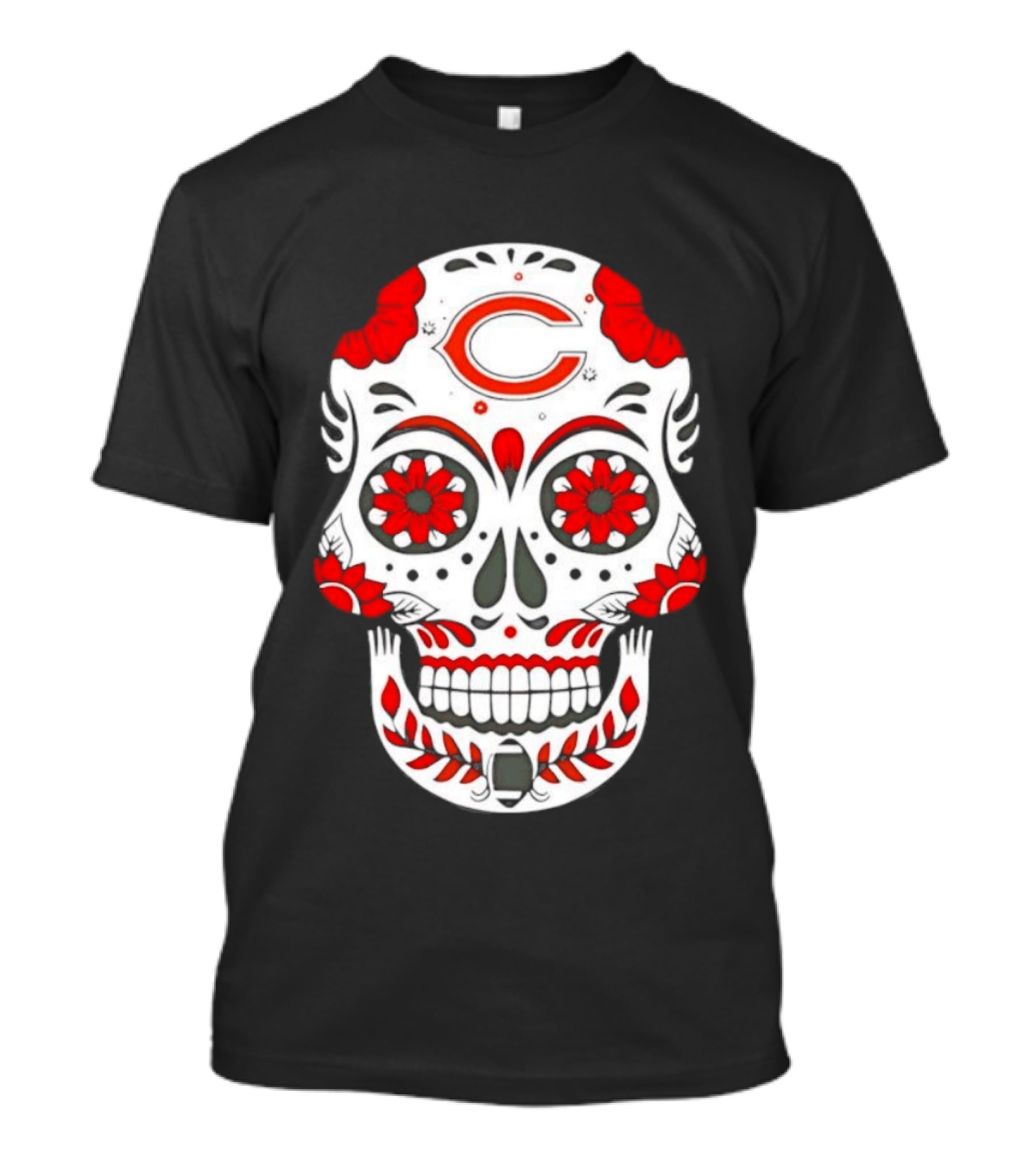 Chicago Bears Dia De Los Muertos Sugar Skull C T-Shirt