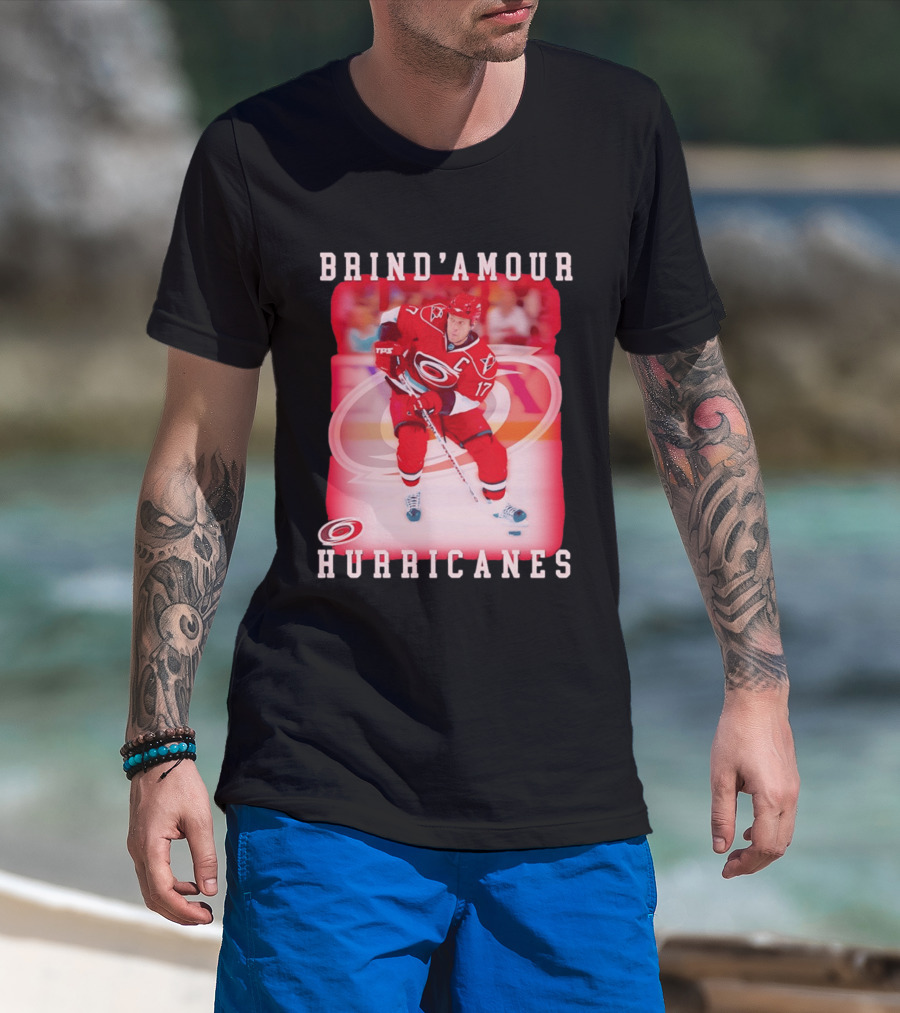 Brind'Amour Hurricanes Number 17 Captain Hockey Player T-Shirt