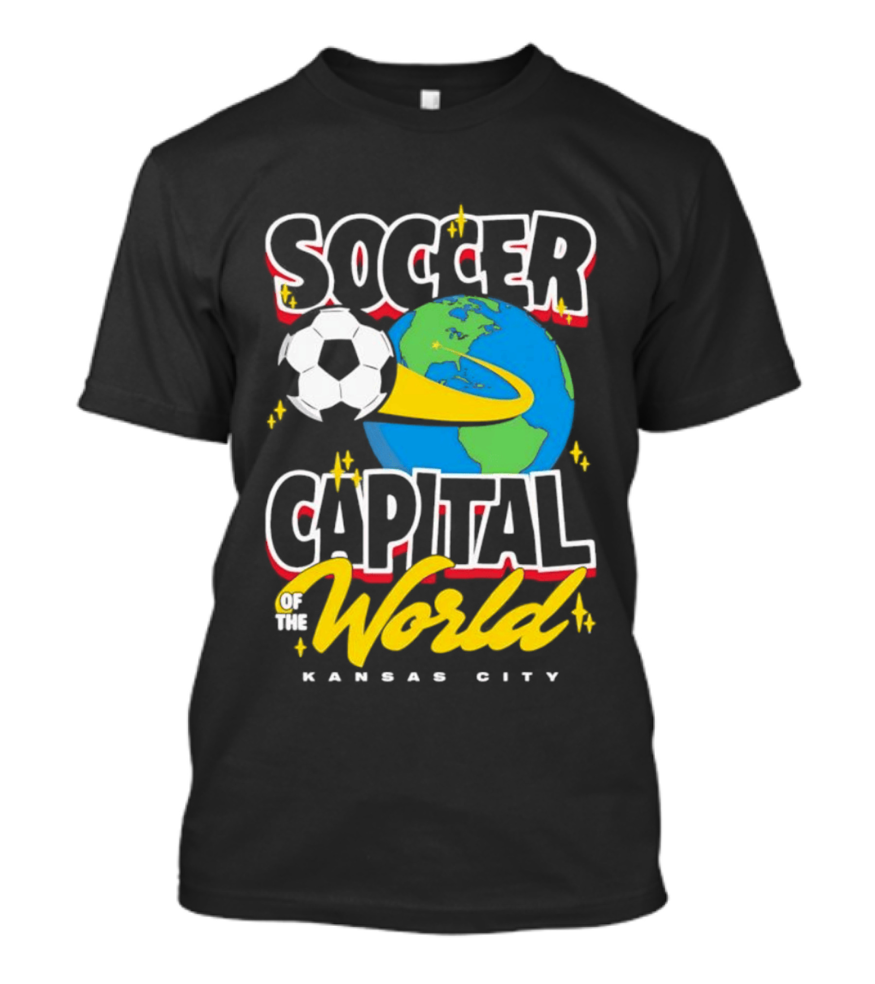 Kansas City Soccer Capital Of The World Globe Soccer Ball T-Shirt